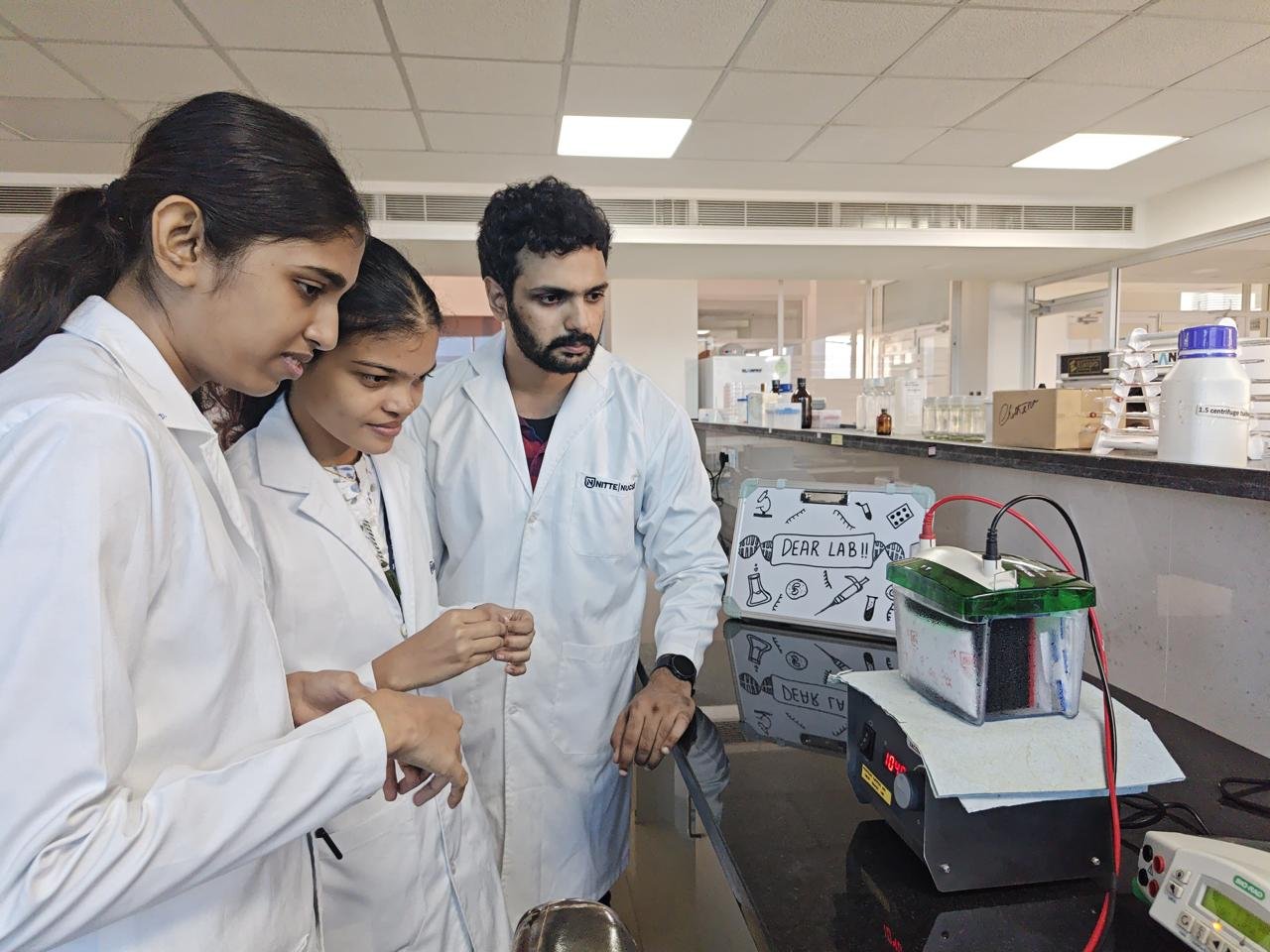 DEAR Lab members working together at the bench
