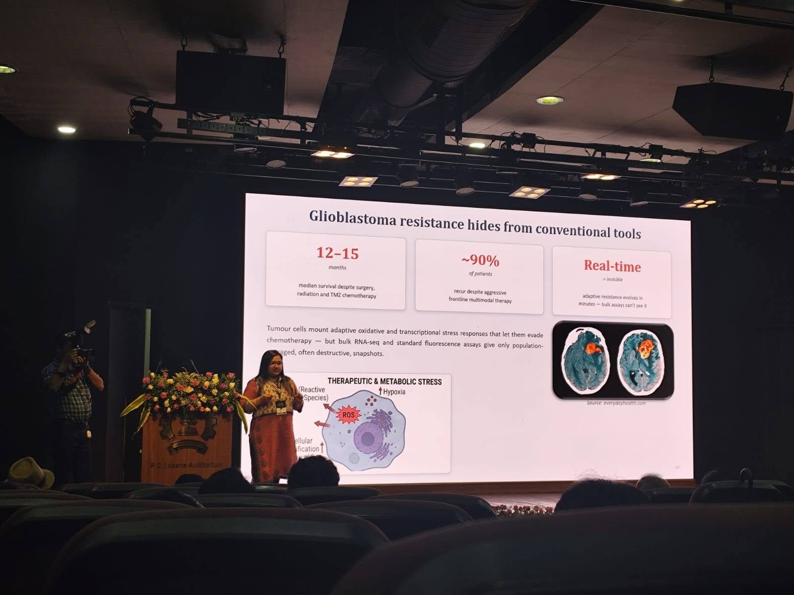 Dr. Arpita presenting at the National Conference on Quantum Biotechnology, IIT Bombay